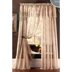 JC Penny Lisette Embroidery Cream Sheer One Rod Pocket Panel 50" x 84" Home NIP